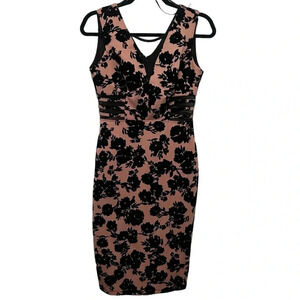 COPY - COPY - Floral Brocade Sheath Cutout Dress